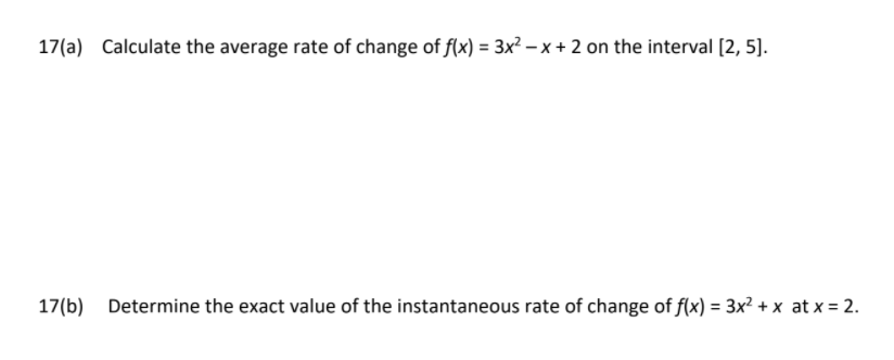 Answer quickly don't explain too much please: 17(a) Calculate the average rate