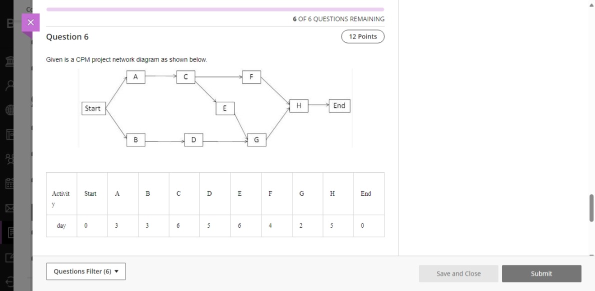 SubmitX 6 OF 6 QUESTIONS REMAINING a) The worst regrets for alternative