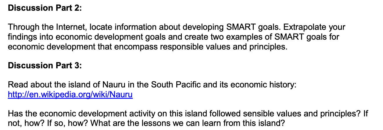 Discussion Part 2: Through the Internet, locate information about developing SMART