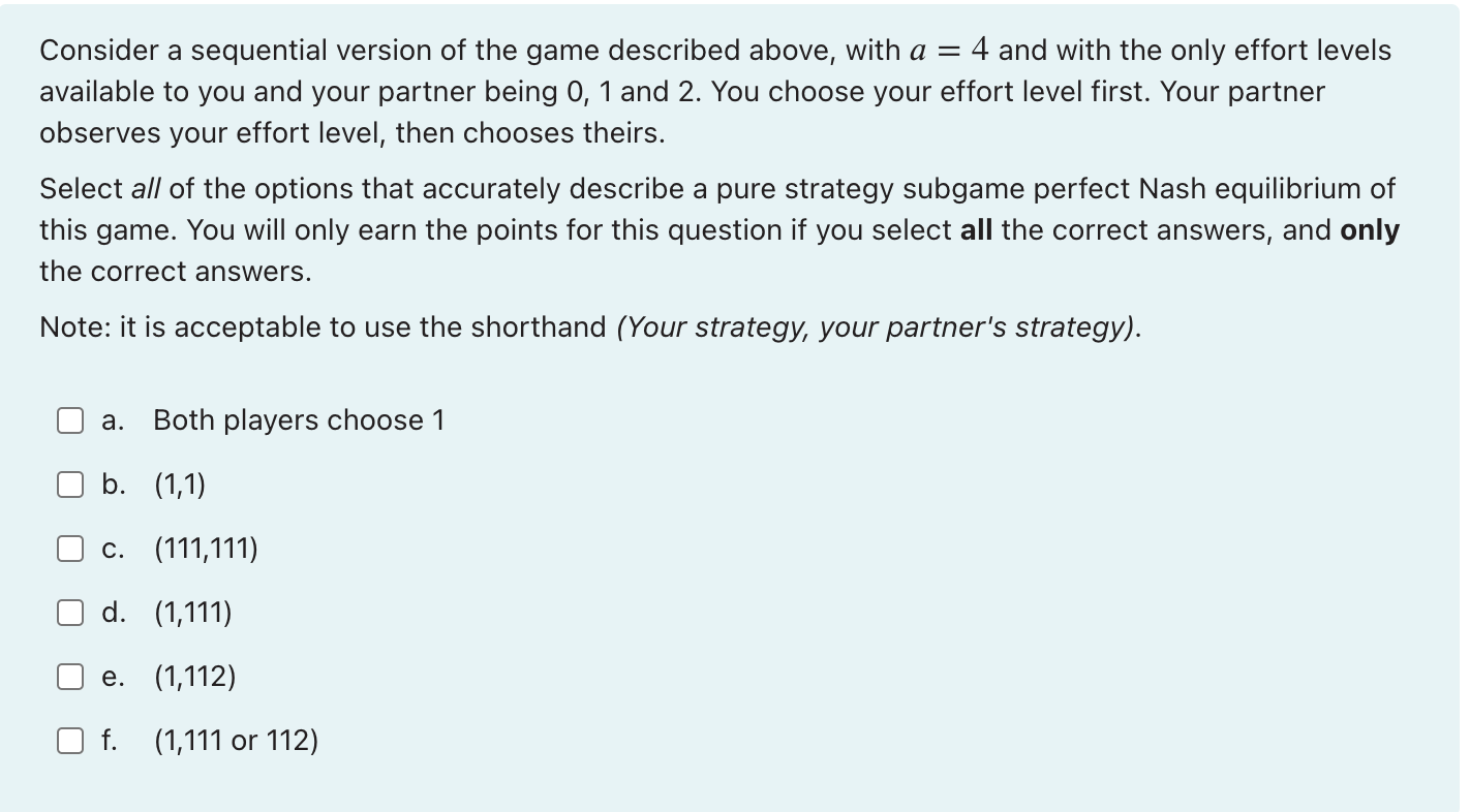 your effort towards the project is y and your partner's effort is