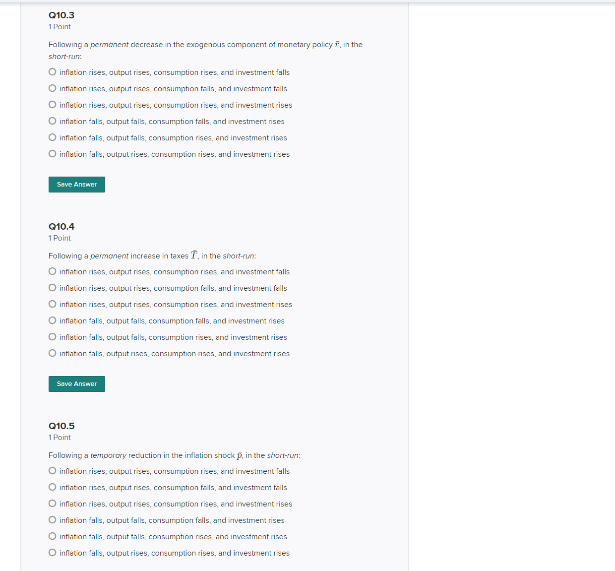 010.1 '| Point Following a permanent reduction in government purchases (7', in