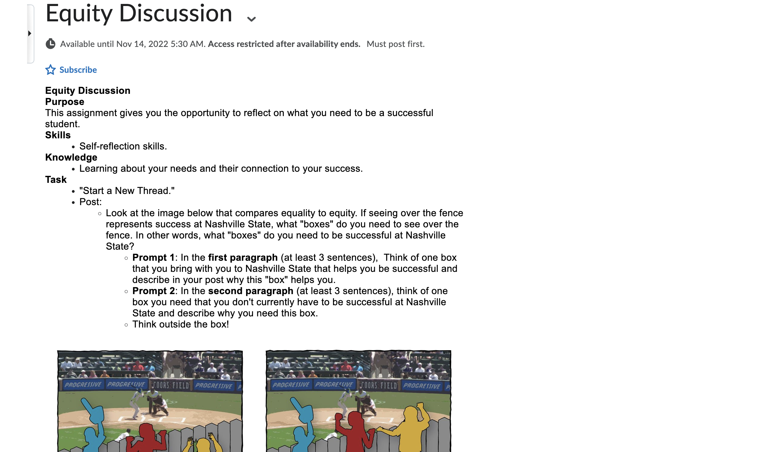 over the fence represents success at Nashville State, what "boxes" do you