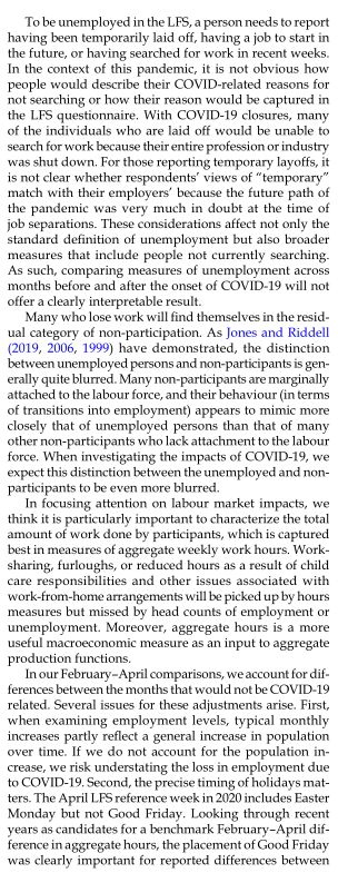How do the authors ensure that the changes in labour market outcomes