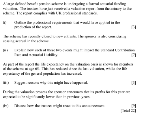 Help me A large defined benefit pension scheme is undergoing a formal