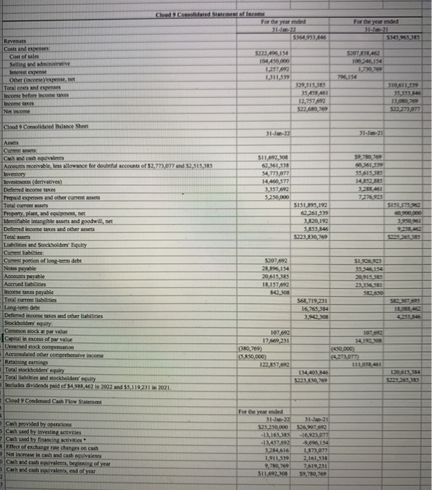 audit team needs to gain an understanding of Cloud 9's structure and