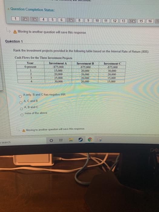  Question Completion Status: 1 10 4 5 6 7 8 9