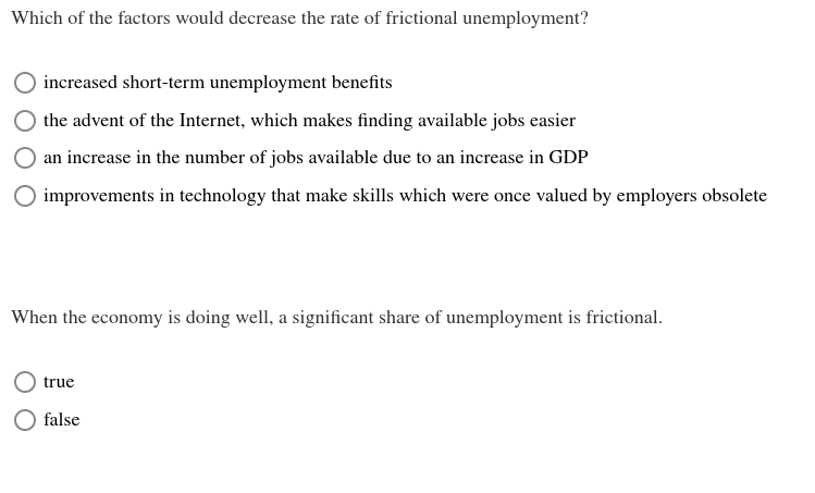 Which of the factors would decrease the rate of frictional unemployment?