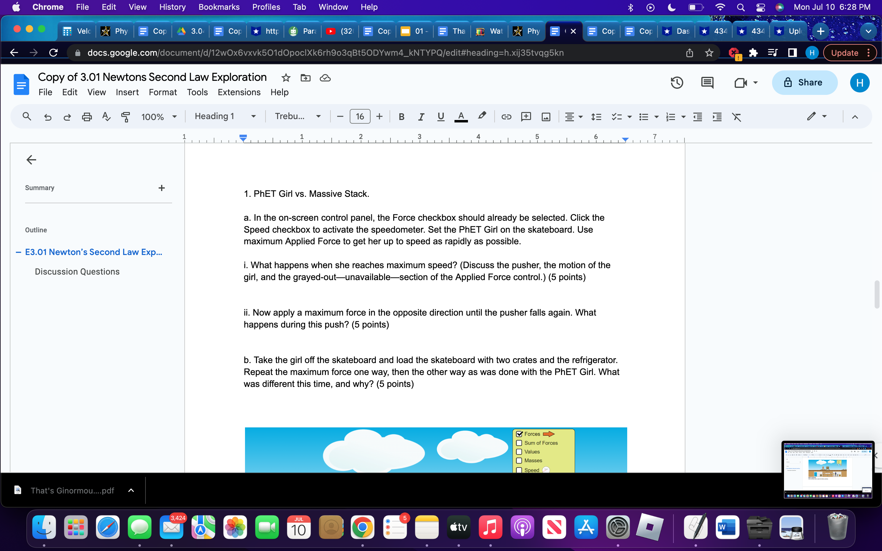 C docs.google.com/document/d/12wOx6vxvk501dOpoclXk6rh903qBt50DYwm4_kNTYPQ/edit Update : Copy of 3.01 Newtons Second Law Exploration *