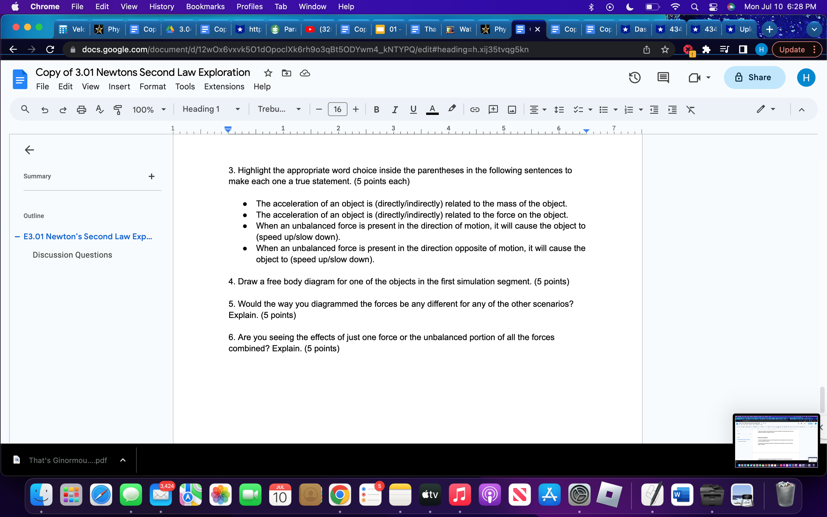 "Forces and Motion: Basics" PhET simulation Summary + Discussion: There is an