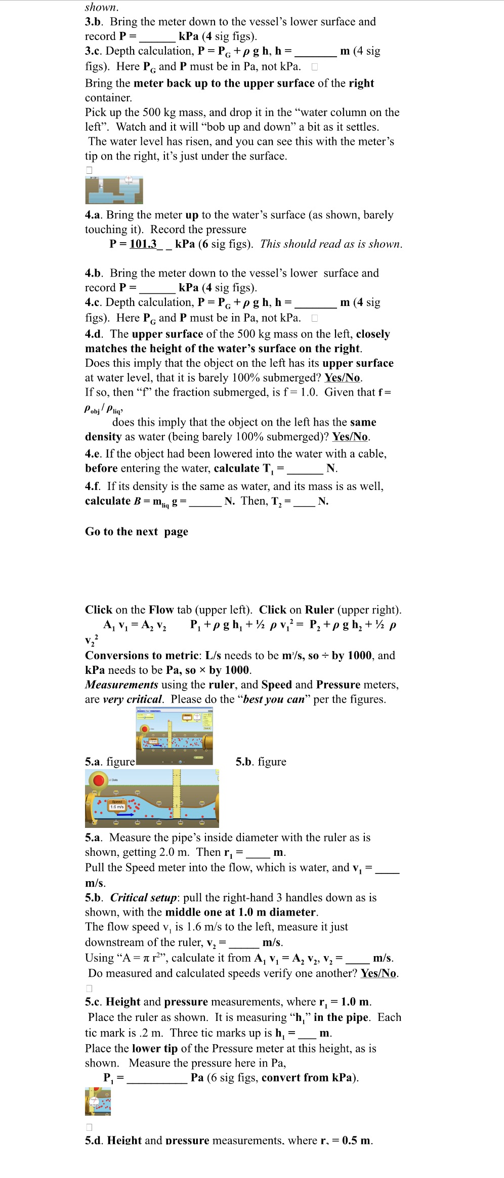 Solve step by step problems shown. 3.b. Bring the meter down to