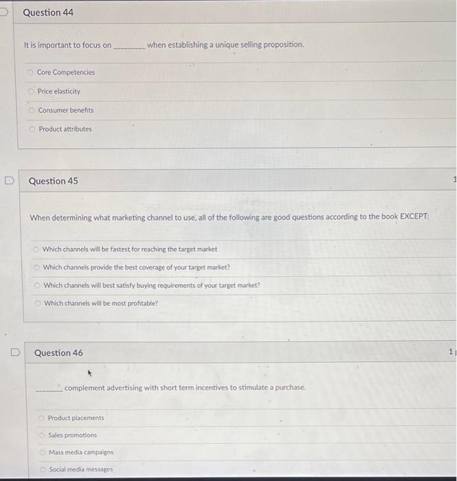 Answer clearly Question 44 It is important to focus on when establishing