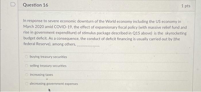 All of these possible answers are correct statements The Fed can only