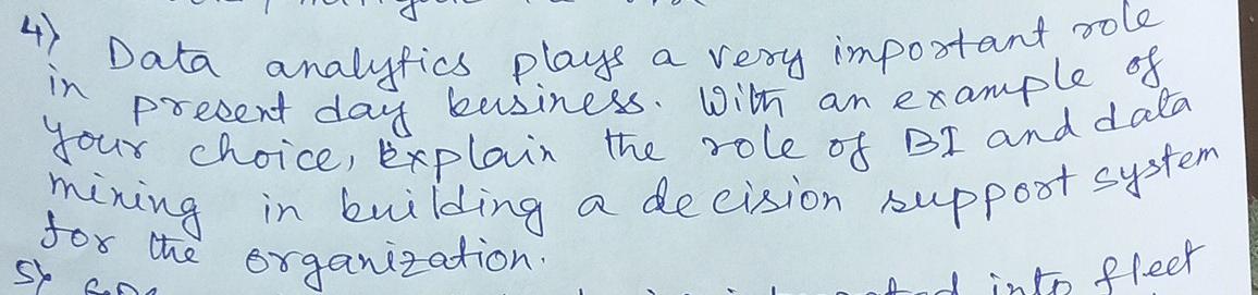  4) Data analytics plays a very important role in present day