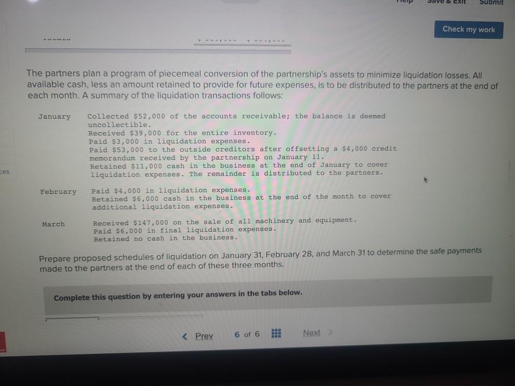 January 1, the partners of Van, Bakel, and Cox (who share profits