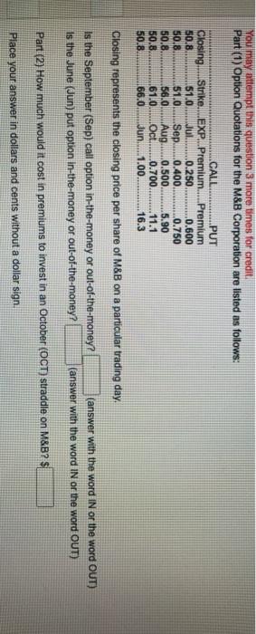  You may attempt this question 3 more times for credit, Part