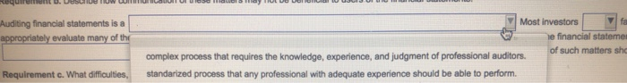 or that posed dfoulty to the auditor in obtaining sufcient appropriate evidence