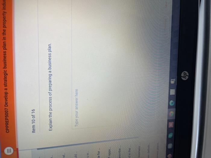  CPPREP5007 Develop a strategic business plan in the property indu Item