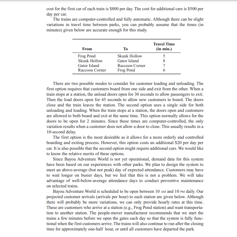 and optimize the following problem with all details included: SM Theme Parks