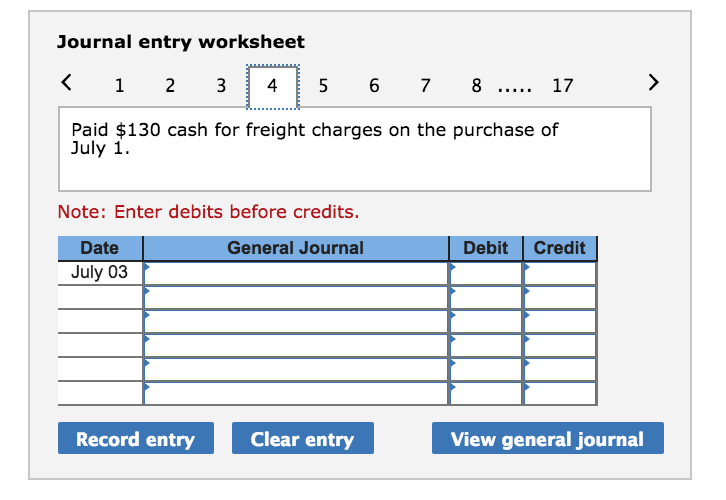 July 1 Purchased merchandise from Boden Company for $6,300 under credit terms