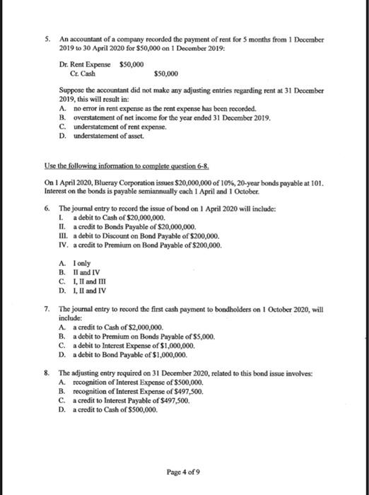 the best answer. 1. Star Corporation purchased a piece of land, paying