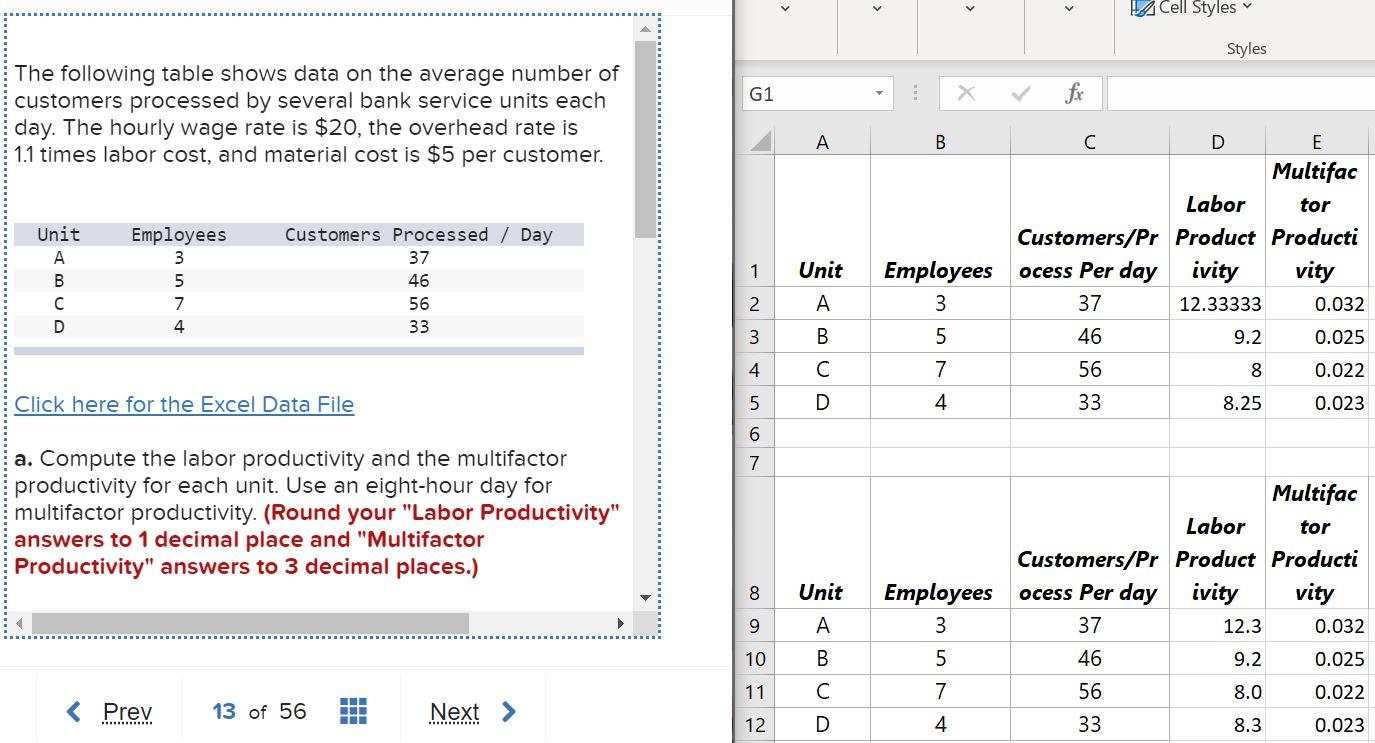 Why is my part b wrong? > > Cell Styles Styles G1