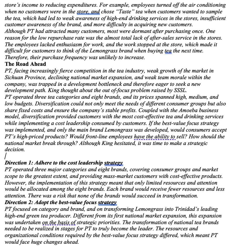 factors that affected PT's strategic decision. 3. Develop a SWOT Analysis for