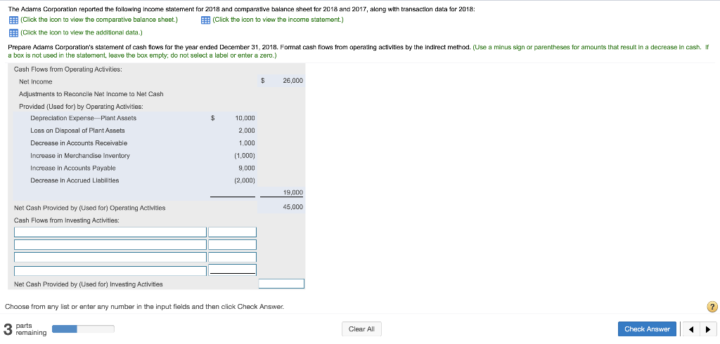 i Data Table Adams Corporation Comparative Balance Sheet December 31, 2018