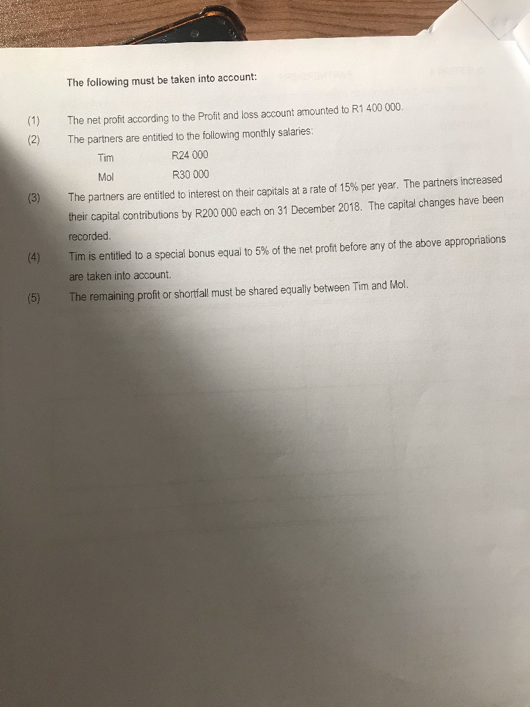 the accounting records of TiMal Traders, a partiership business with Tin and