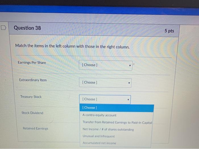 [Choose] A contra-equity account Transfer from Retained Earnings to Paid-In Capital Net