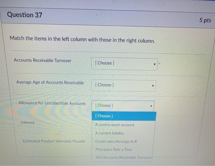 Age of Accounts Receivable [ Choose A contra-asset account A current liability