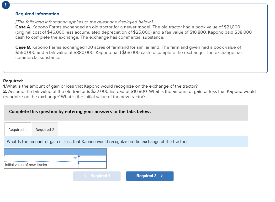 Attach the calculation process thanks Required information The following information applies to