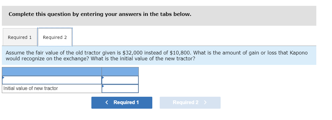 for a newer model. The old tractor had a book value of