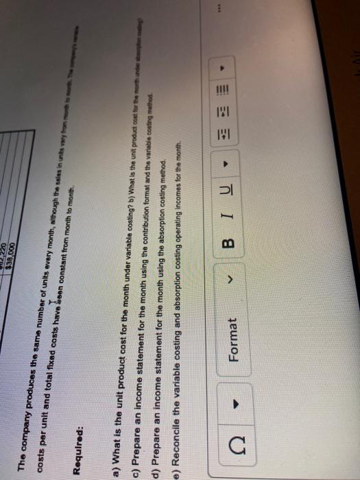 following data cencami Selling price Units in beginning inventory Units produced Units