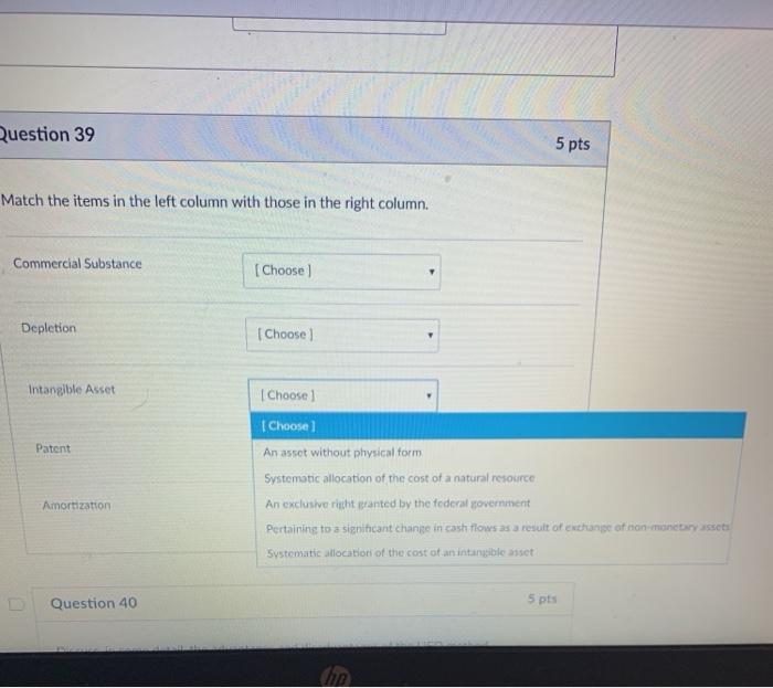 asset without physical form Systematic allocation of the cost of a natural