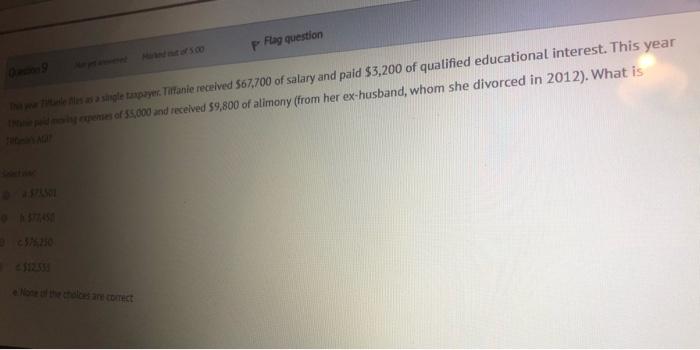  p Flag question e mette in a single taxpayer. Tilanie received