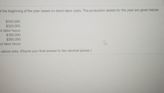 the beginning of the y Total manufacturing overhead costs estimated at the
