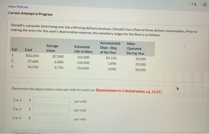  - /6 View Policies Current Attempt in Progress Donald's, a popular