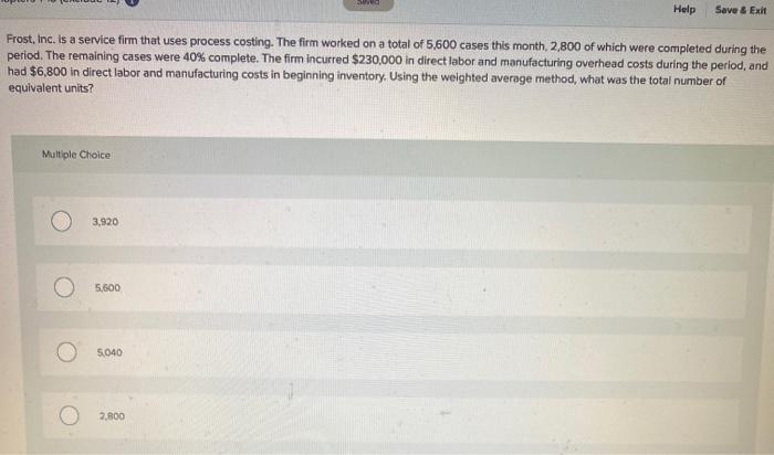 Help Save & Exit Frost, Inc. is a service firm that