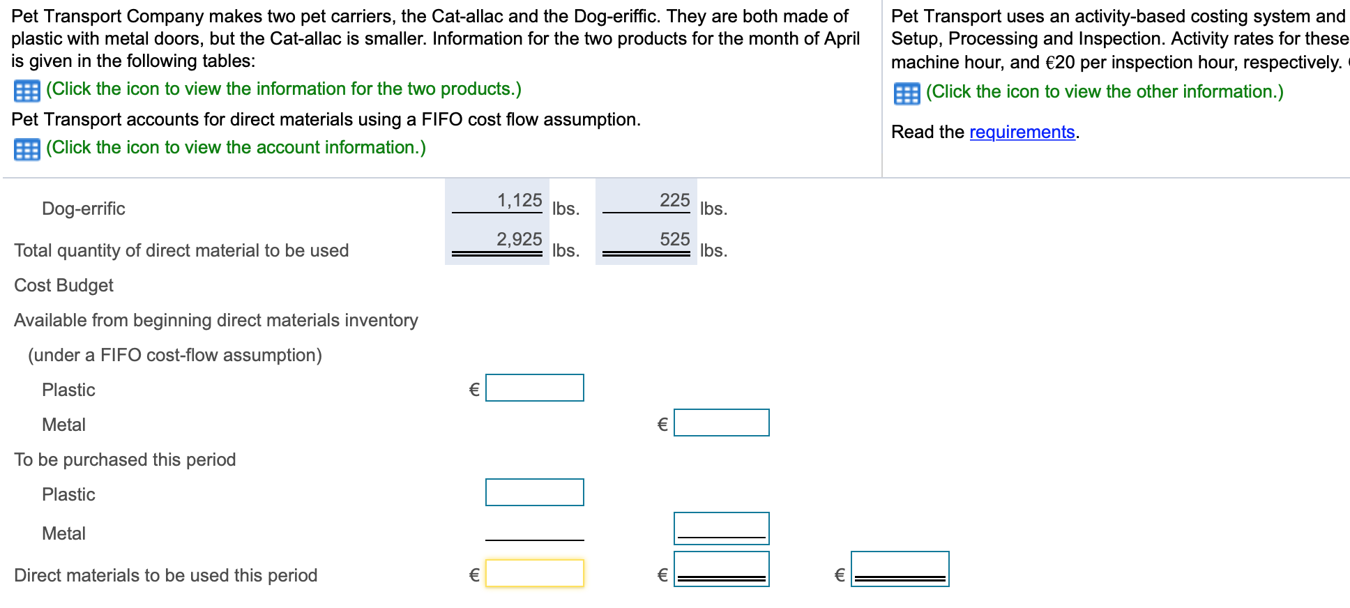 Please do requirement 3 and after 3. Pet Transport Company makes two
