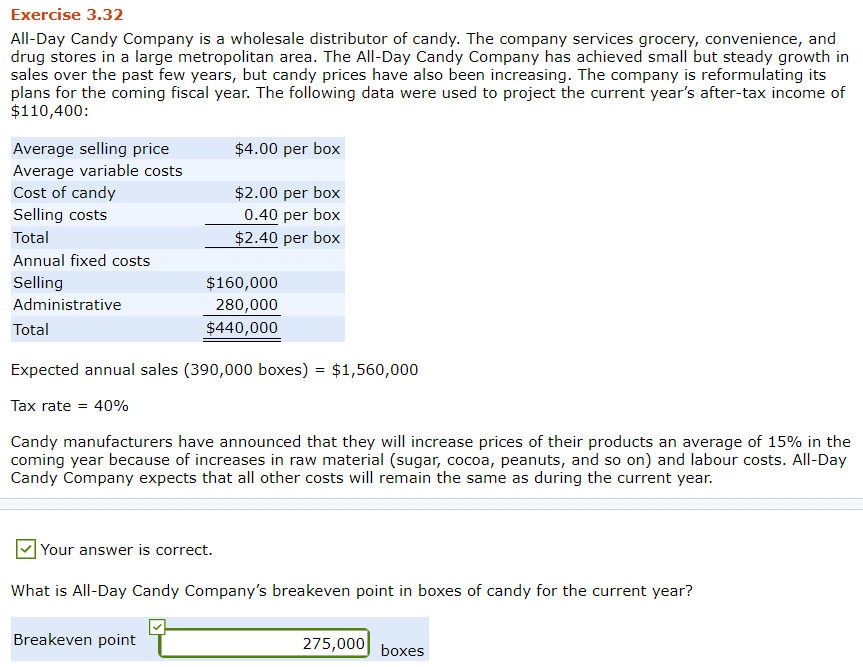 Exercise 3.32 All-Day Candy Company is a wholesale distributor of candy.