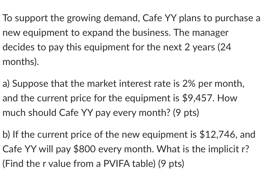 Q13 Provided the chart if it helps. To support the growing demand,