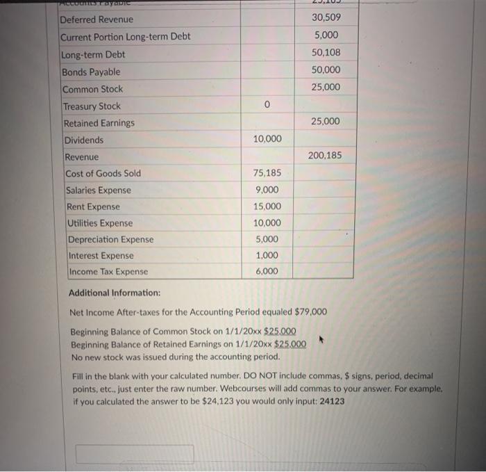 the prior problem) Classified Balance Sheet - four (4) questions Instructions: Please