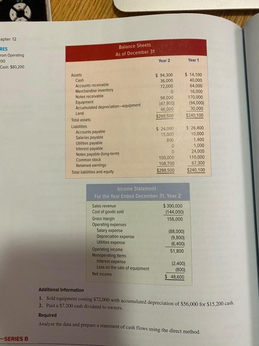 Net Decrease in Cash: $42,100. LO 12-2, 12 Problem 12-21A Using financial