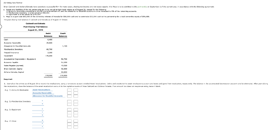 partnership on September 1, 2019. If an amount box does not require
