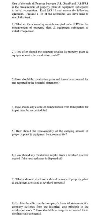 is the measurement of property, plast & equipment sutnequent to initial recognition.