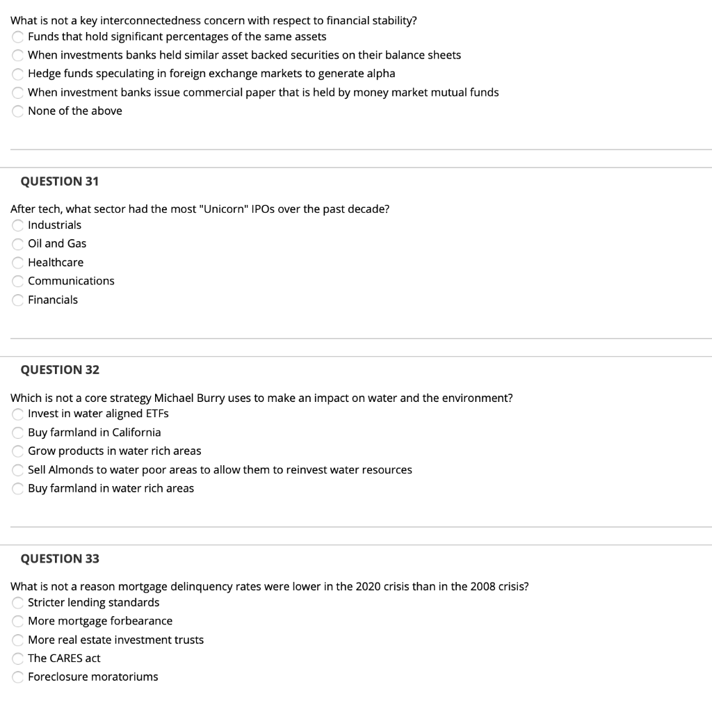 What is not a key interconnectedness concern with respect to financial