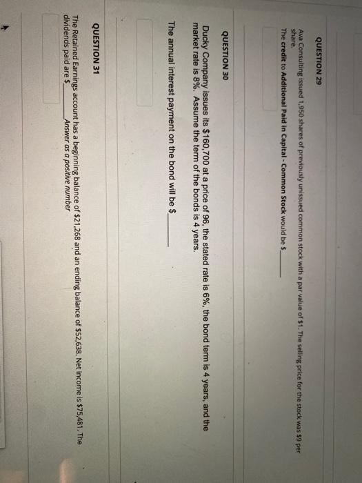  QUESTION 29 share. Ava Consulting issued 1,950 shares of previously unissued