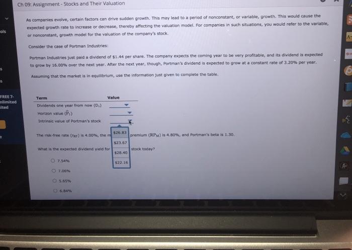 the expected growth rate to increase or decrease, thereby affecting the valuation
