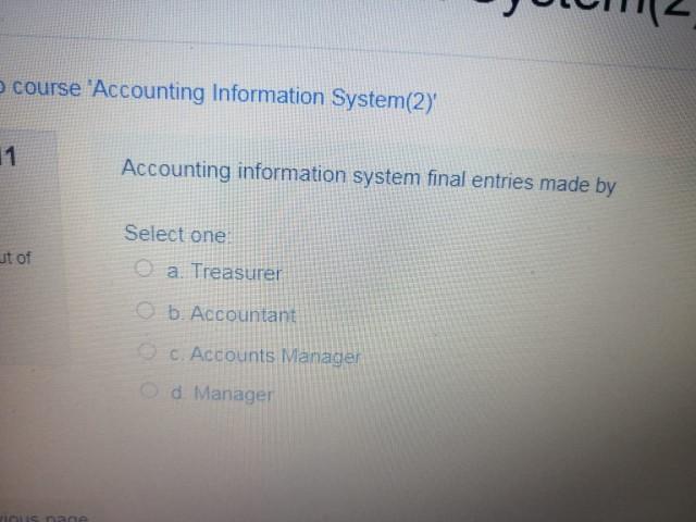 control report d. Extemal control report Previous page ccounting Information System(2) Back