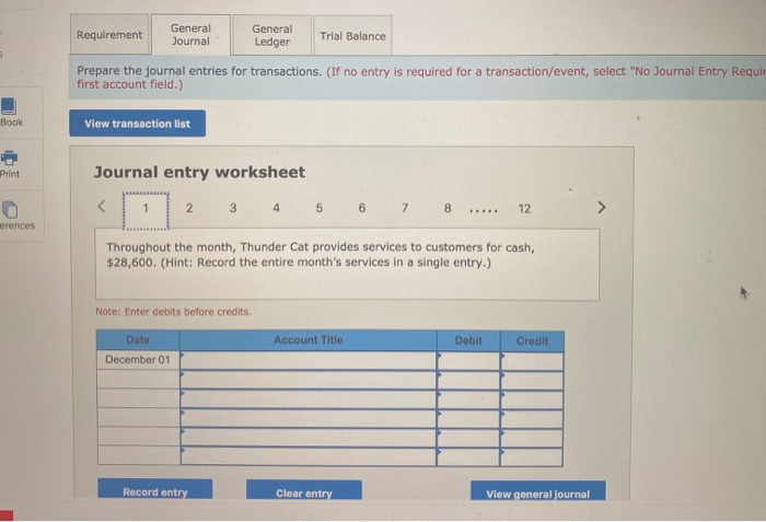 GL2-8 Complete the steps in the measurement of external transactions Thunder Cat